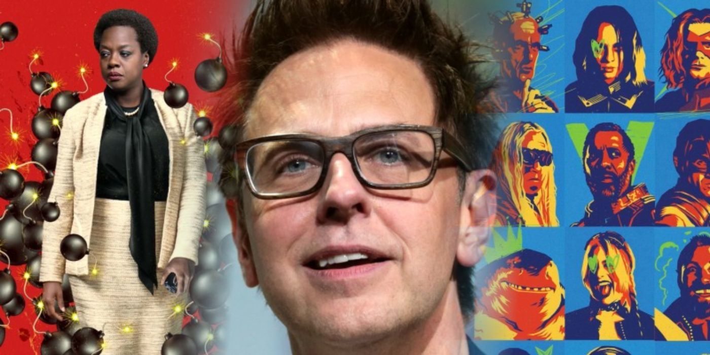 An image of James Gunn alongside characters from The Suicide Squad.