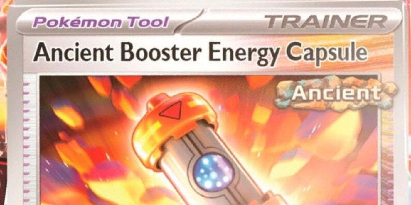Uma carta de ferramenta Pokémon Ancient Booster Energy Capsule em Pokémon TCG: expansão Paradox Rift