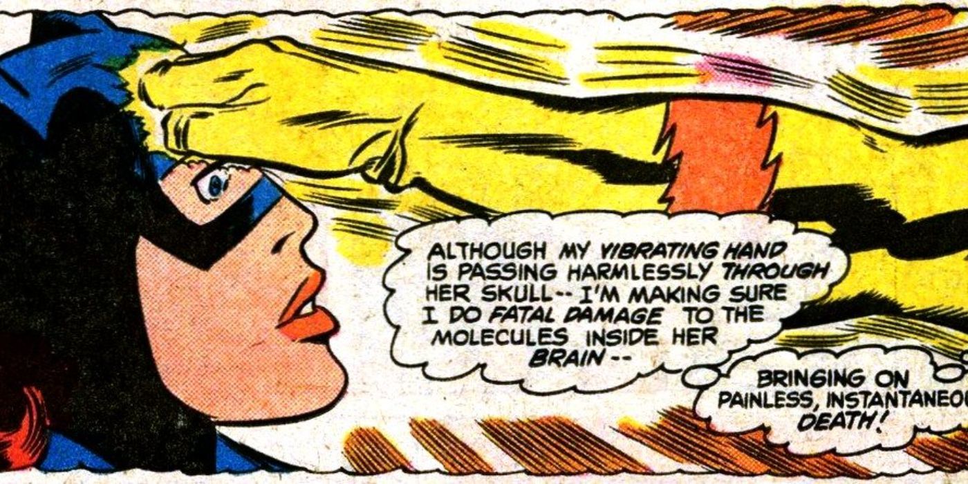 Iris Allen (vestida de Batgirl) é morta pelo Flash Reverso.