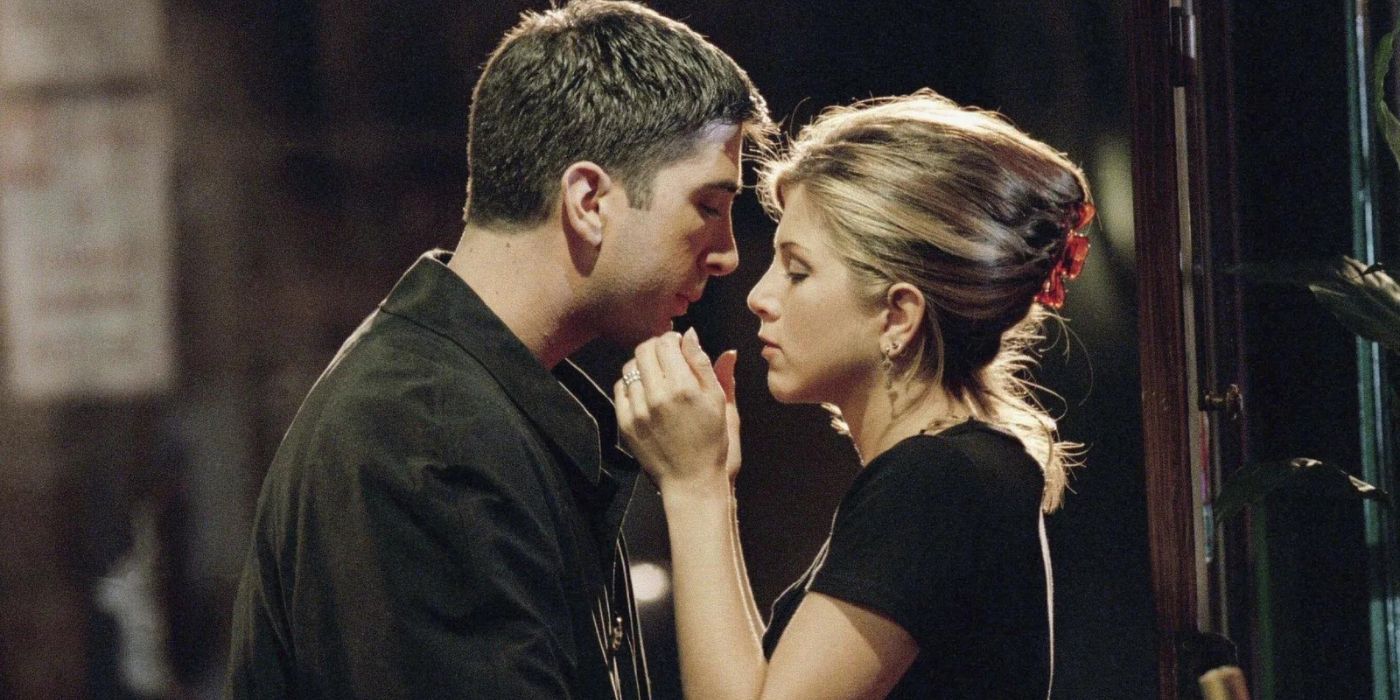 Ross Geller and Rachel Green's First Kiss on Friends