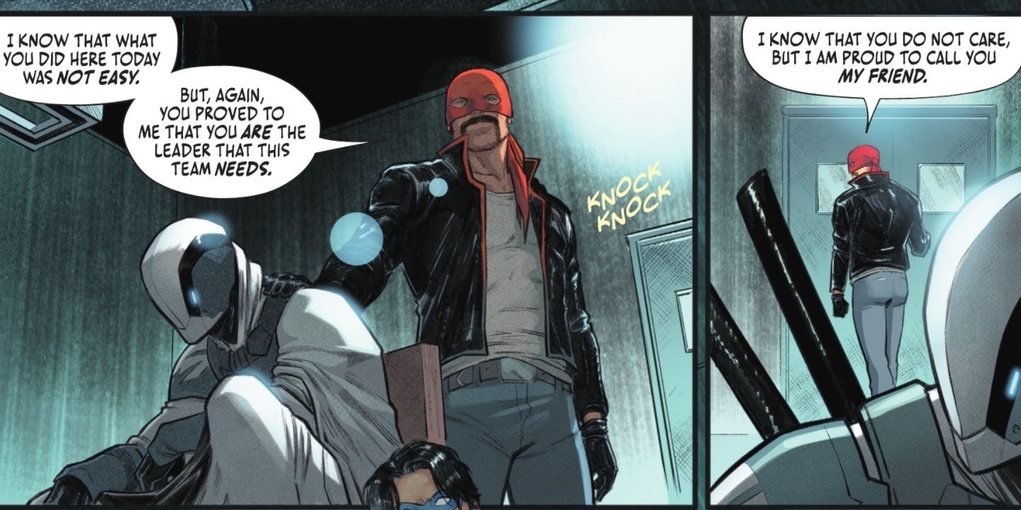 El Gaucho conversando com Ghost-Maker após a captura do Professor Pyg na DC Comics