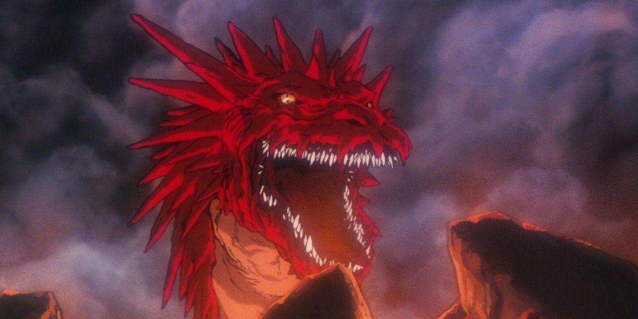 O dragão da estrela cadente em Record of Lodoss War parece assustador