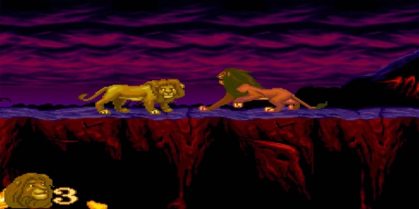 Simba e Scar batalham no Pride Rock