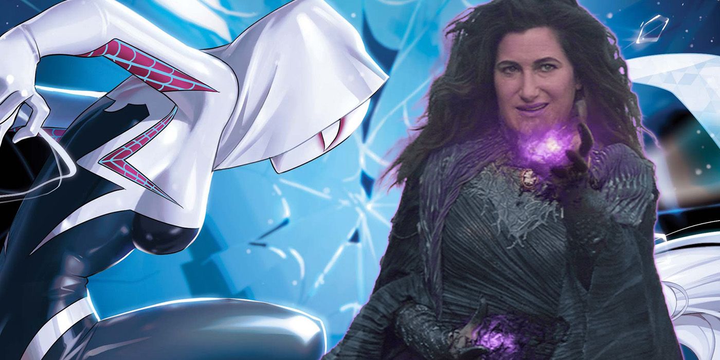 Spider-Gwen in Marvel Comics and MCU Agatha Harkness casts a spell