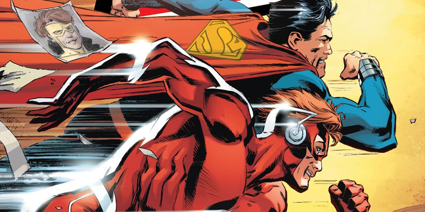 Superman corre com Wally West Flash na história em quadrinhos Titans Rebirth
