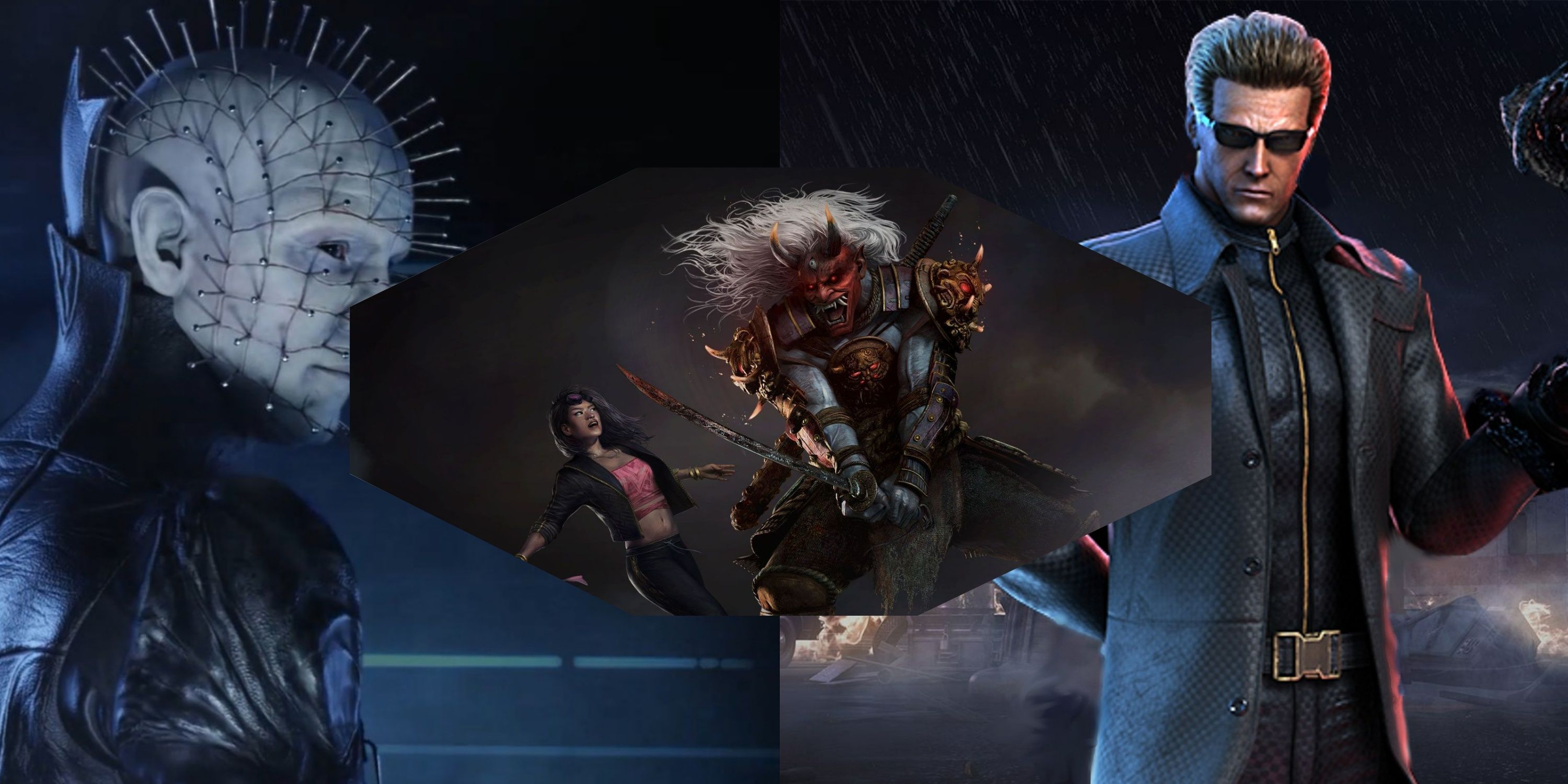 The Cenobite, The Oni, and The Mastermind Dead By Daylight Collage