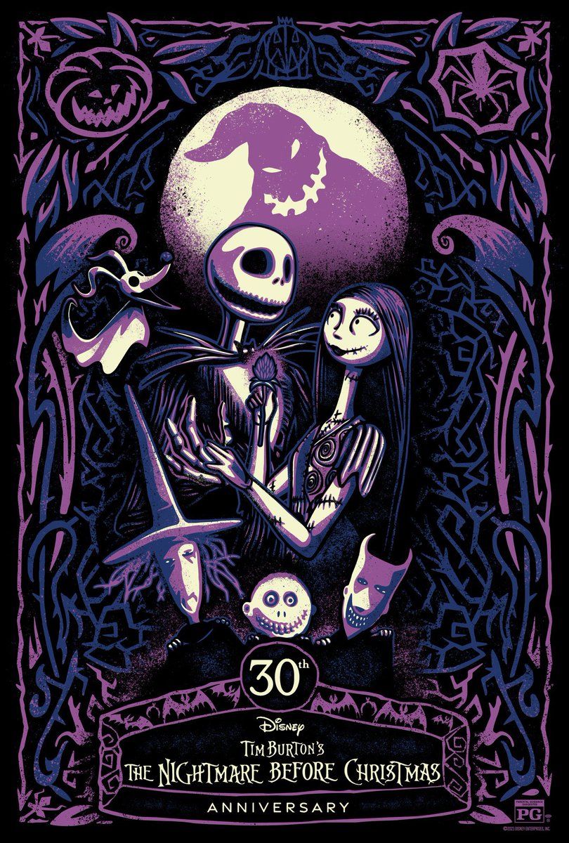 The poster for the 30th anniversary of The Nightmare Before Christmas.