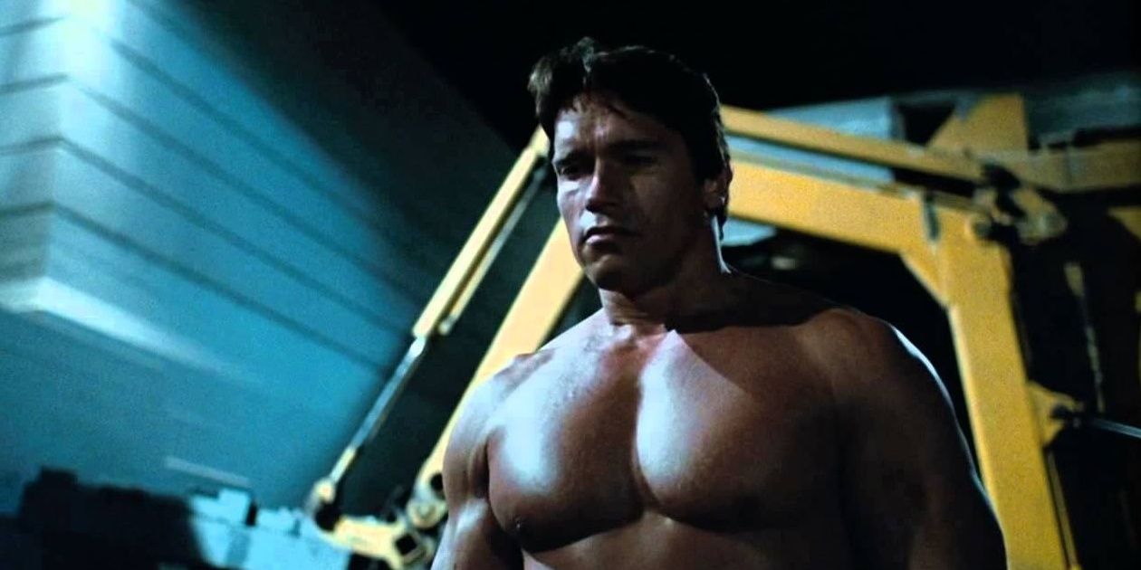 The Terminator (Arnold Schwarzenegger) arrives in 1984
