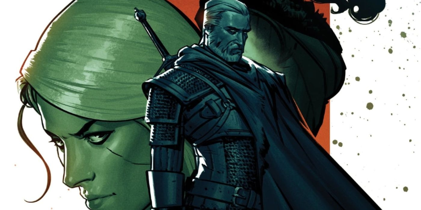 Ciri, Geralt e Yennefer na capa de The Witcher: Curse of Crows.