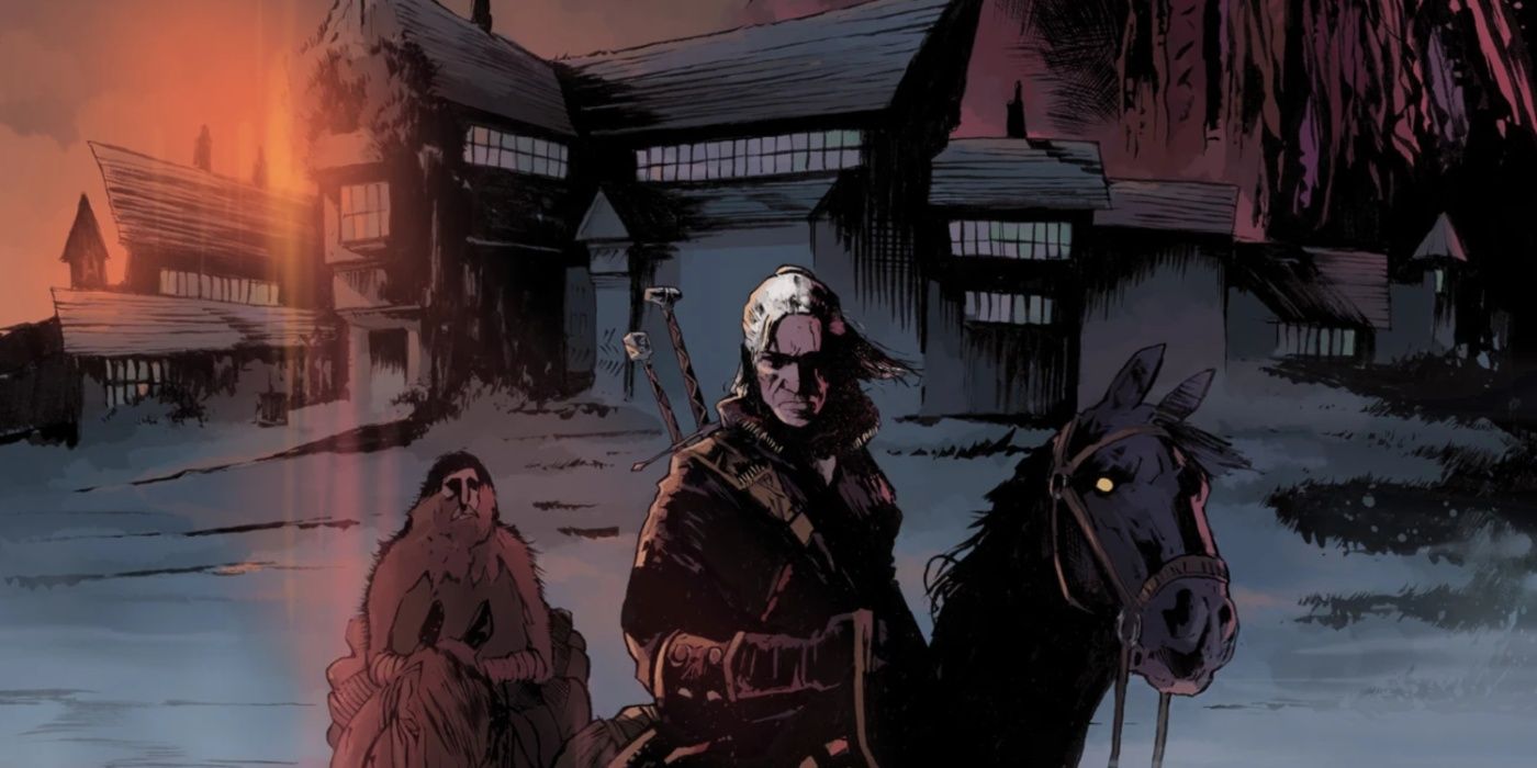 Geralt com o pescador na capa de The Witcher: House of Glass.