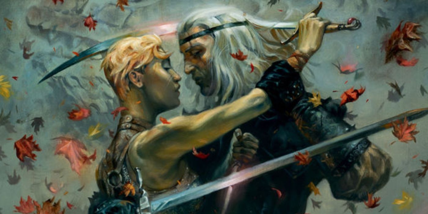 Renfri e Geralt se abraçaram em The Witcher: The Lesser Evil.