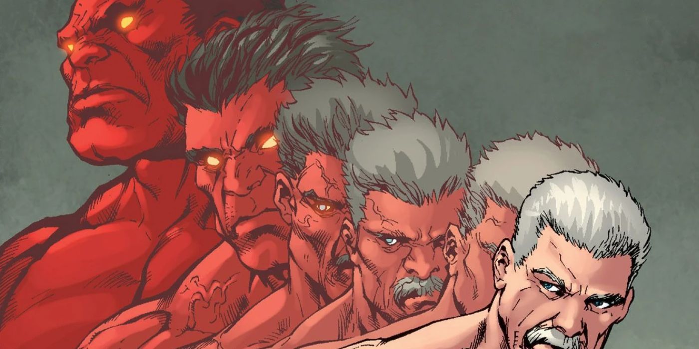 Red Hulk se transforma novamente em Thunderbolt Ross.