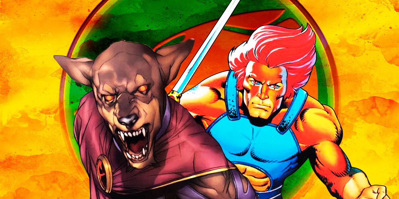 The Thundercats' Lion-O standing beside the DoberLord.