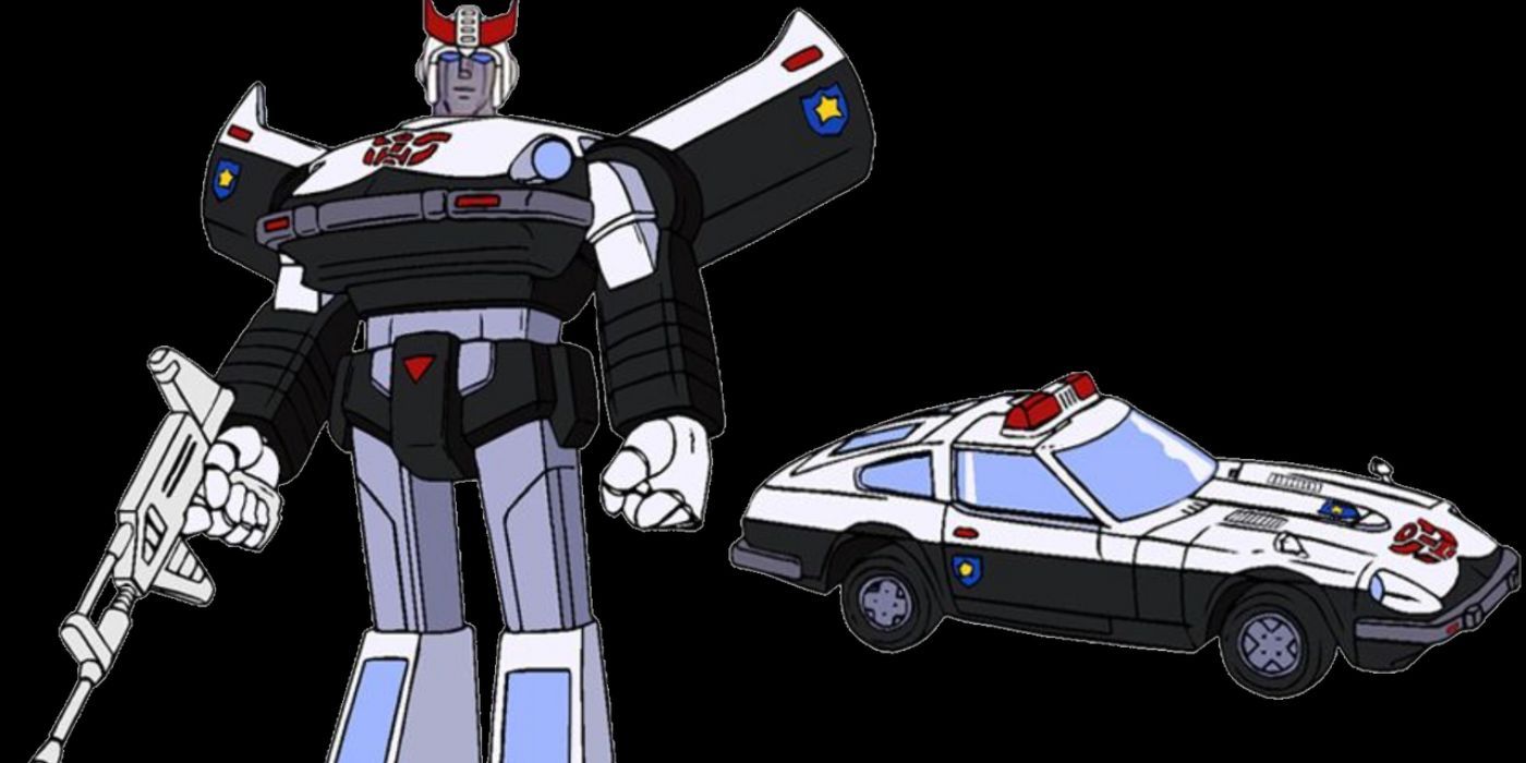 Modo robô e modo alternativo do G1 Prowl (um Nissan 280ZX da polícia).