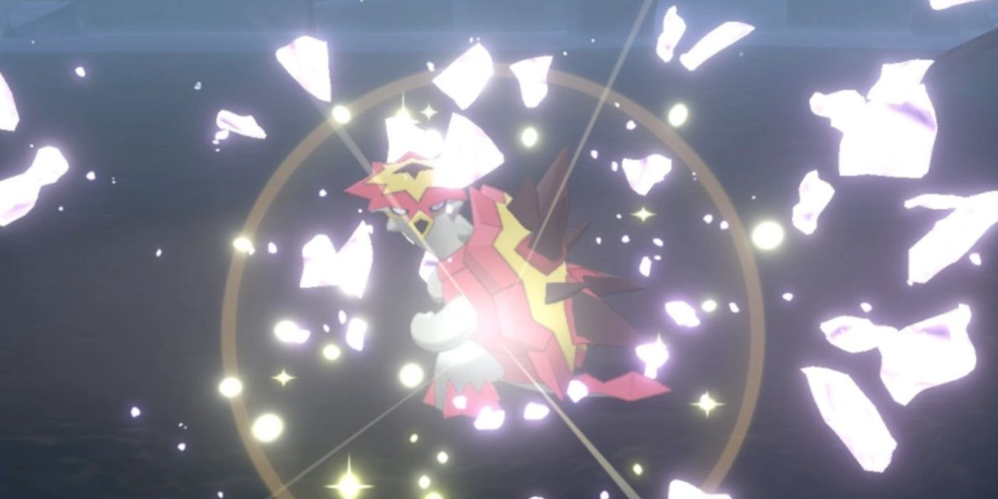 A Turtonator using Shell Smash in Pokémon video games