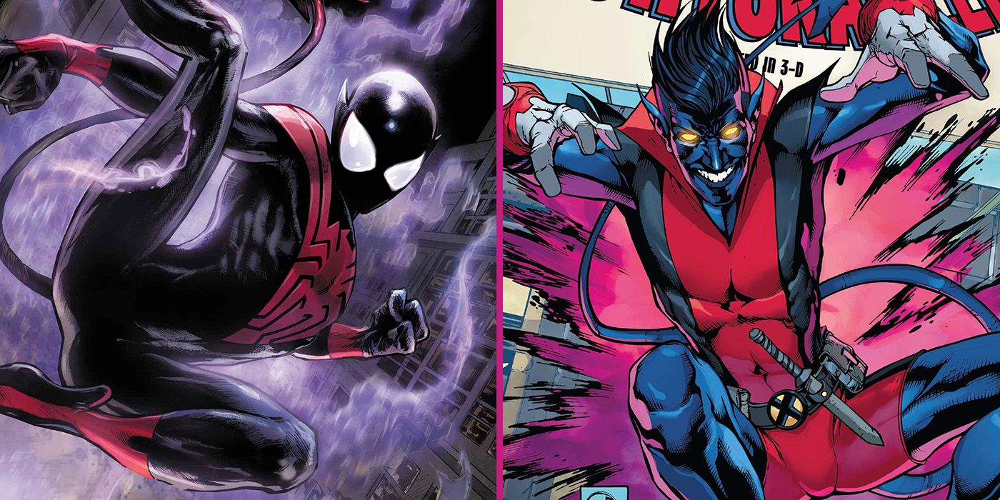 split image: Uncanny Spider-Man and Nightcrawler teleporting