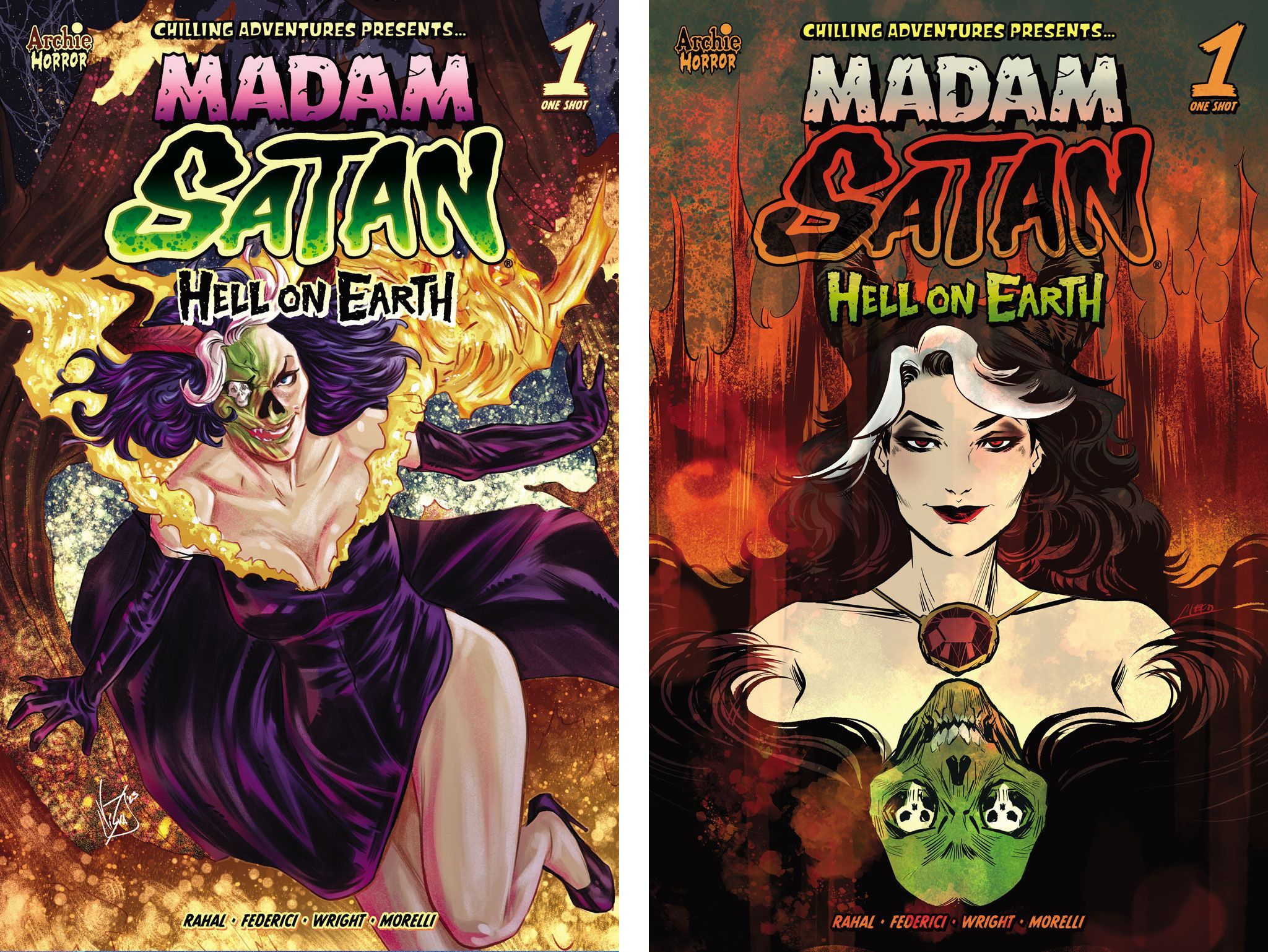 Ambas as capas de Madame Satan: Hell on Earth