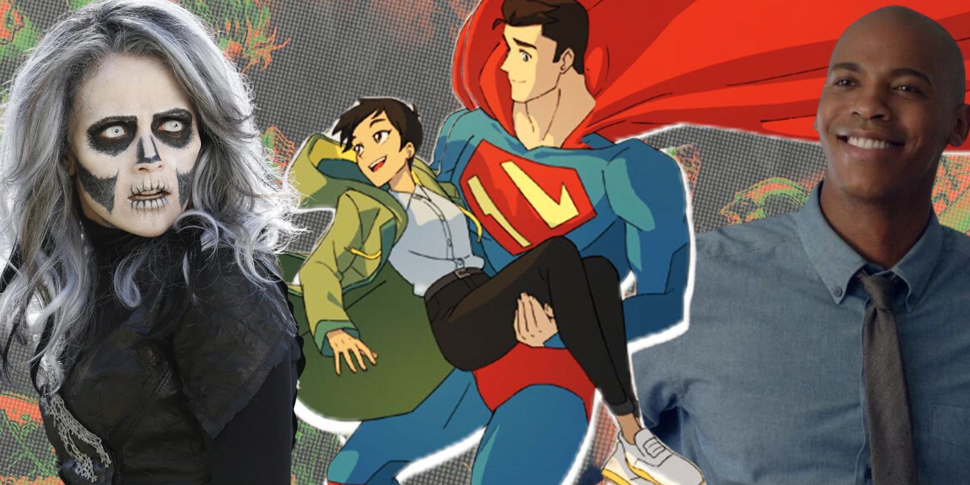 Imagem composta de Arrowverse Silver Banshee e Jimmy Olsen e My Adventures With Superman and Lois
