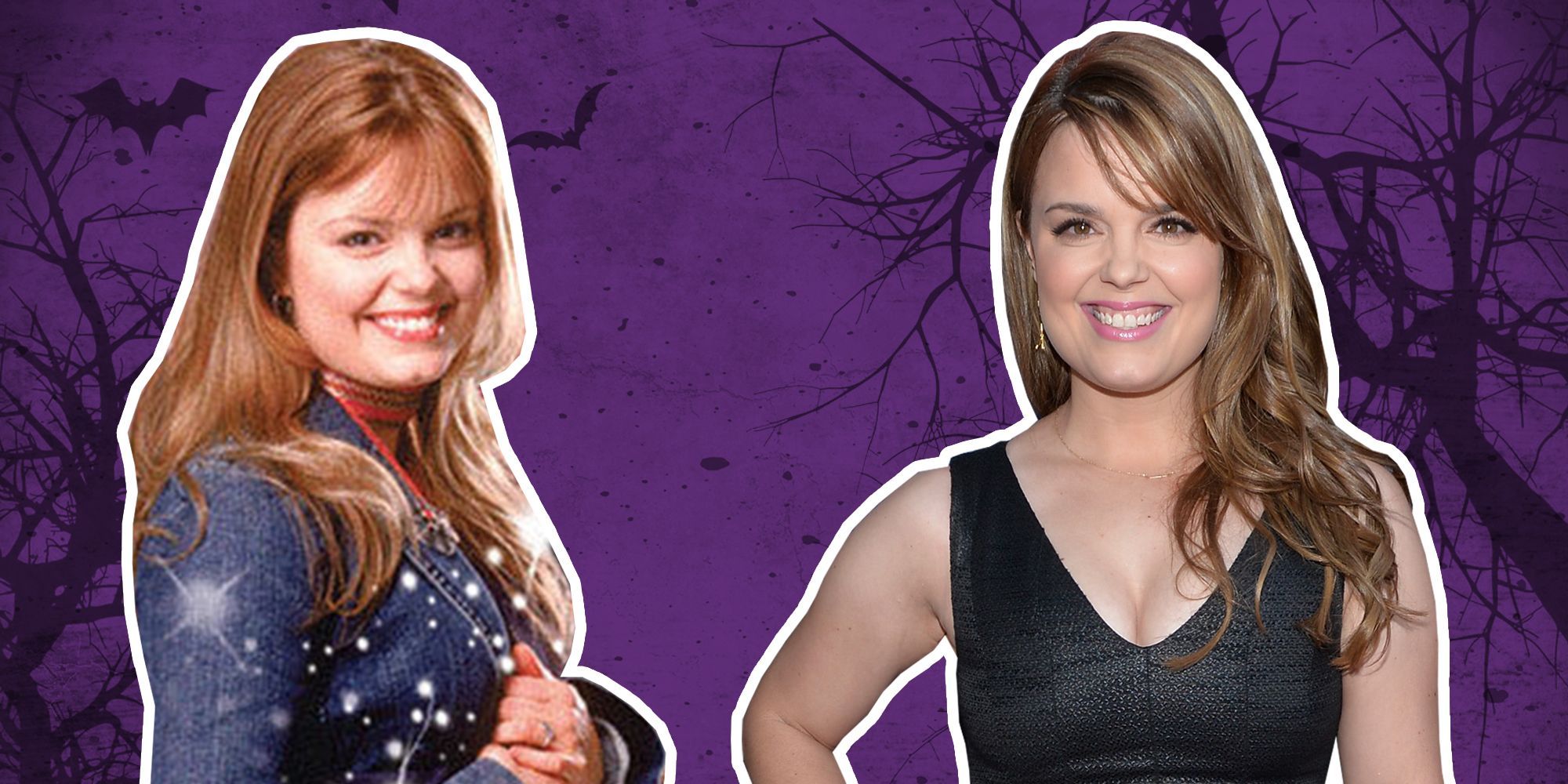 Halloweentown's Kimberly J. Brown, as a child and as an adult.