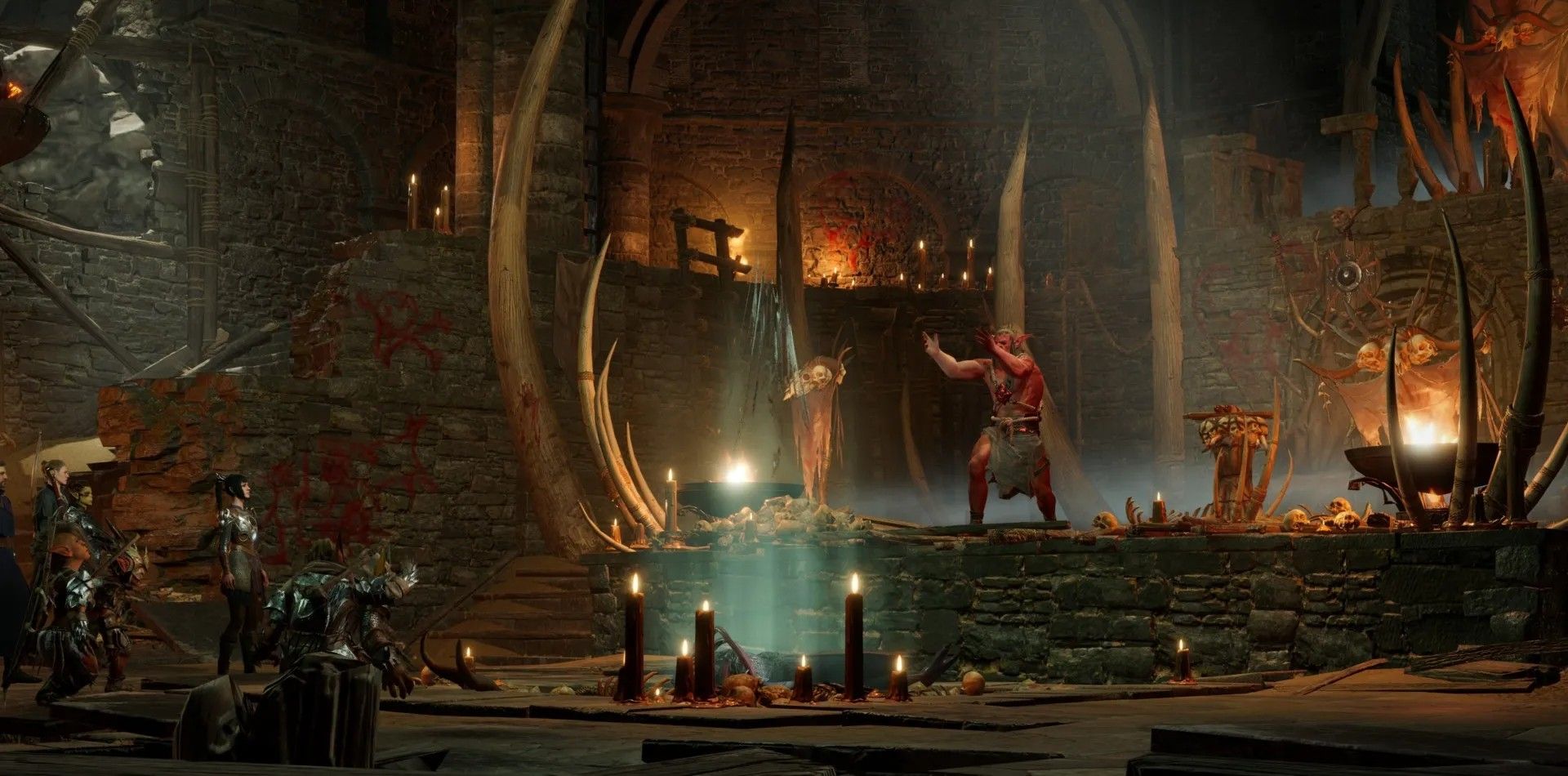 Um ritual sendo lançado no Acampamento Goblin em Baldur's Gate 3