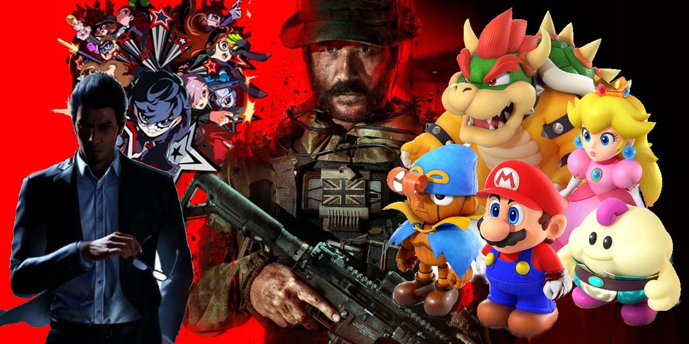 Biggest video games November 2023 feature image including Like a Dragon Gaiden, Persona 5 Tactica, CoD: MW 3 and Suoer Mario RPG