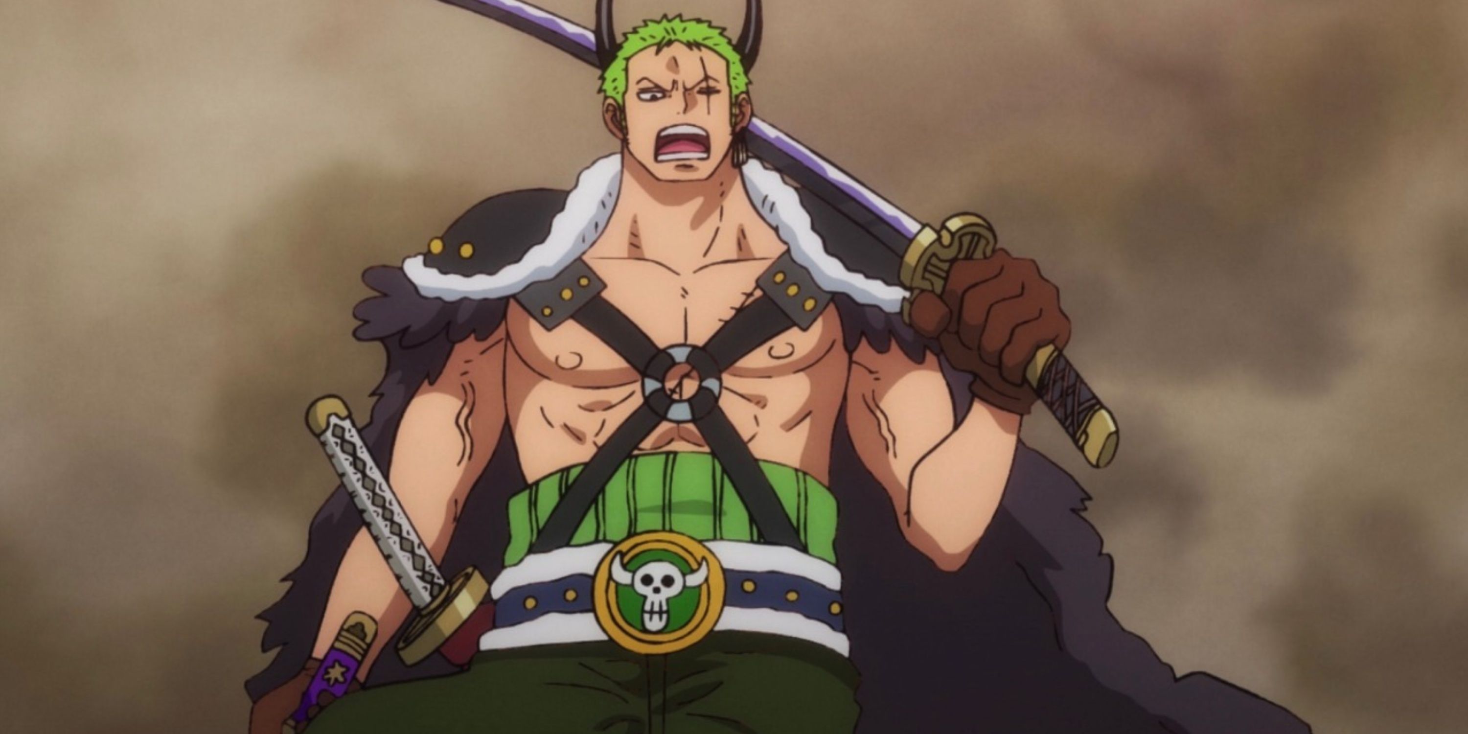 Roronoa Zoro wearing a Beast Pirates disguise in One Piece's Wano Country Arc