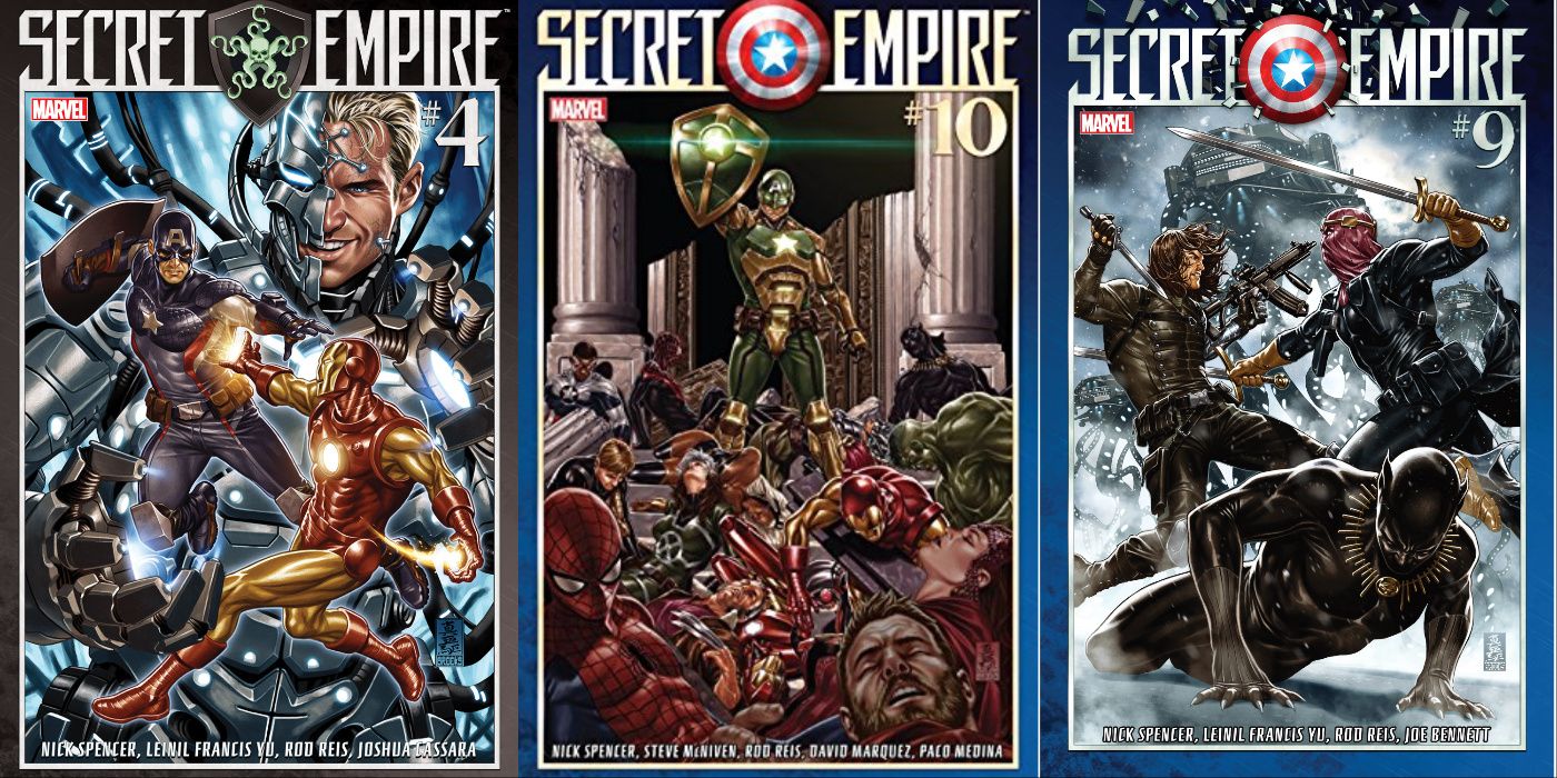 A split image of covers from Secret Empire