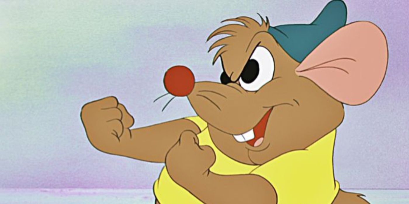 Gus con los puños levantados en Cenicienta