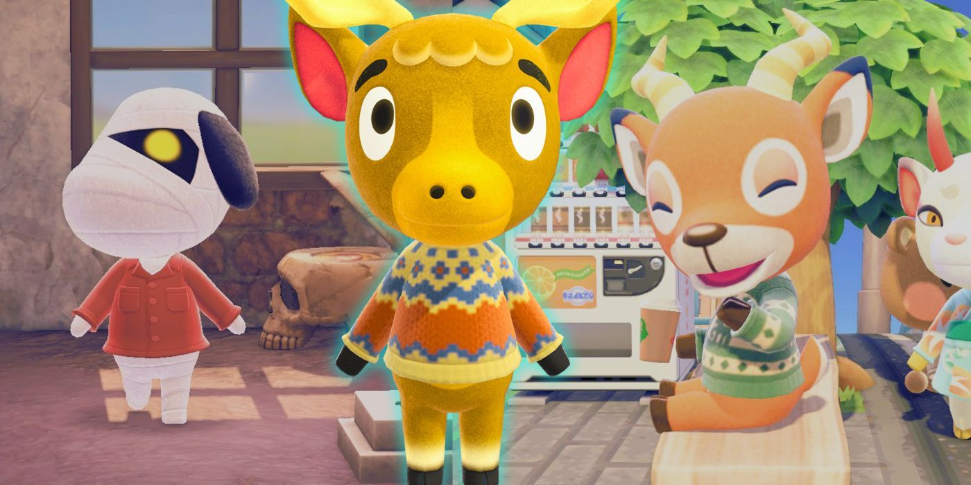 Collage of Lucky, Erik, and Beau in Animal Crossing New Horizons