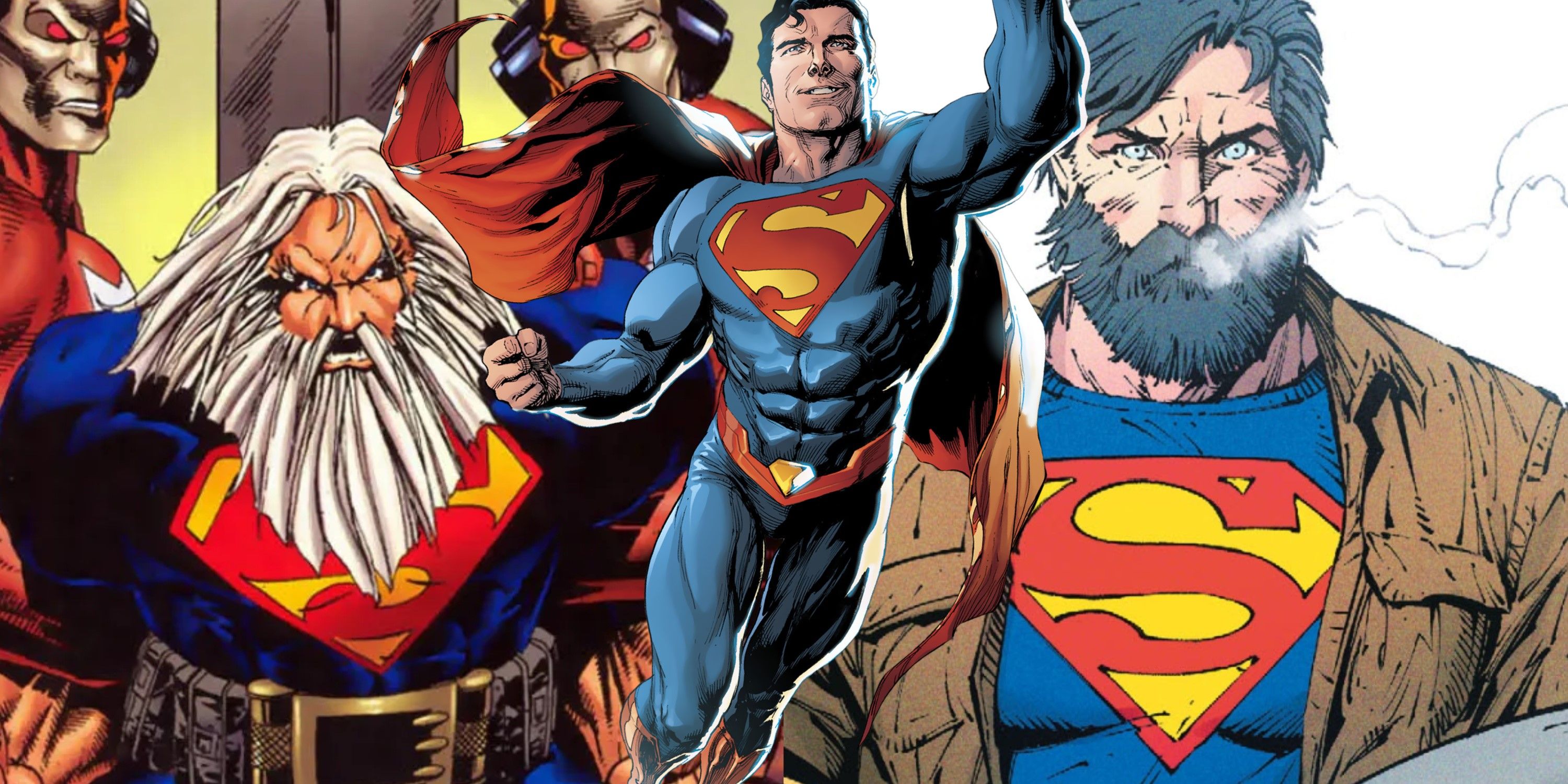 Composite image Superman At Earth's End, Superman, old Superman android