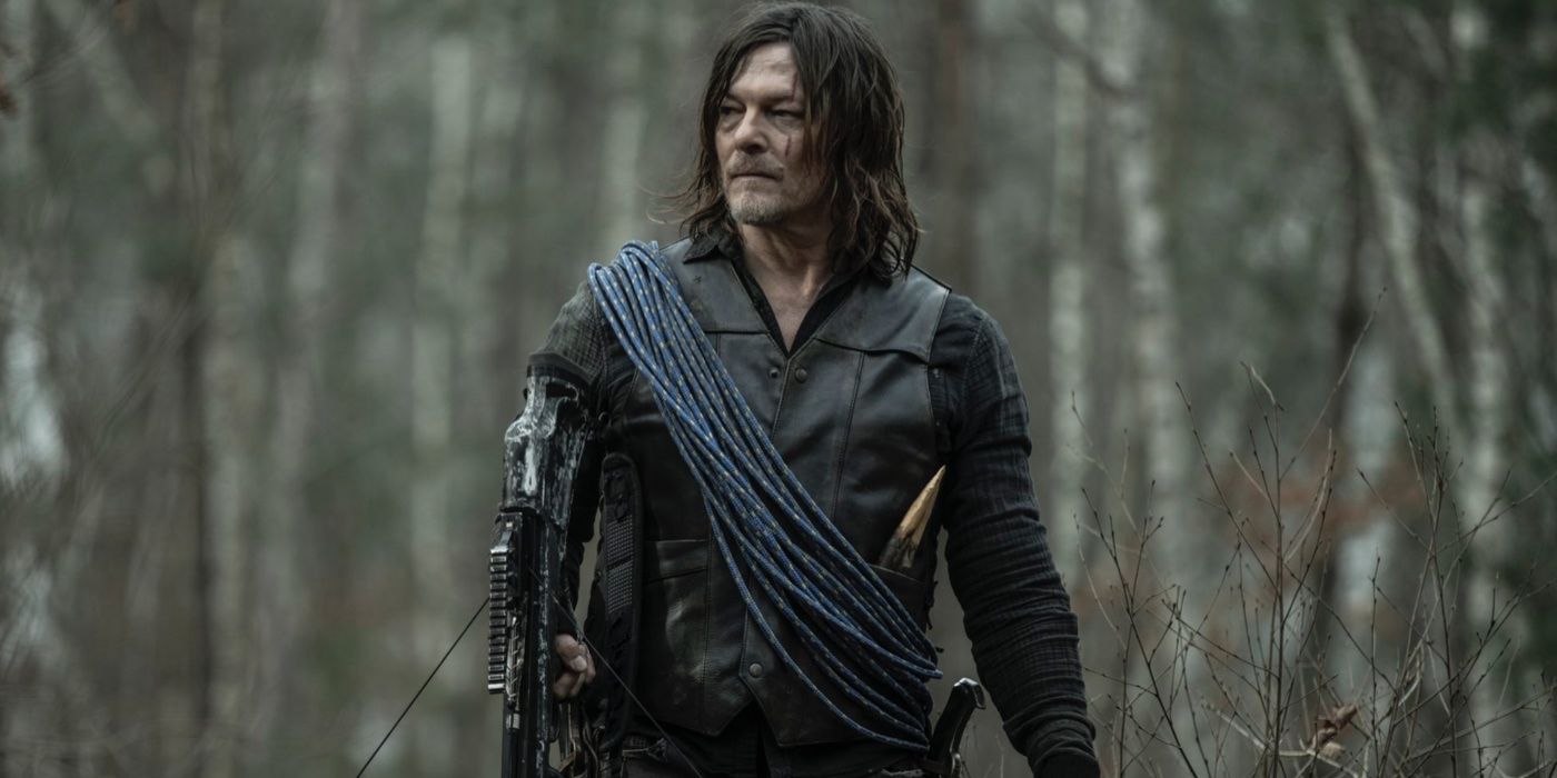 Daryl in the woods on The Walking Dead: Daryl Dixon