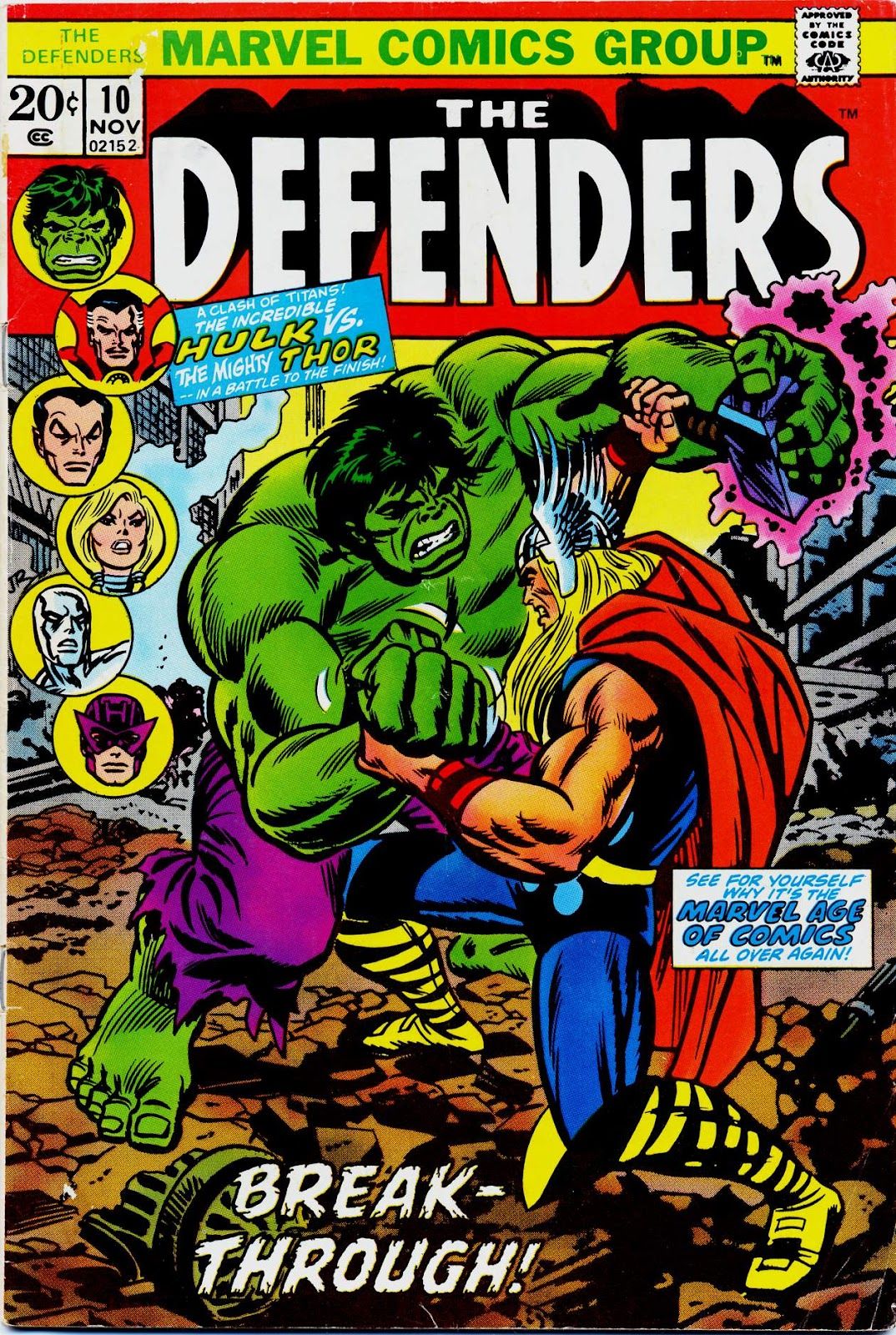 The cover of Defenders #10