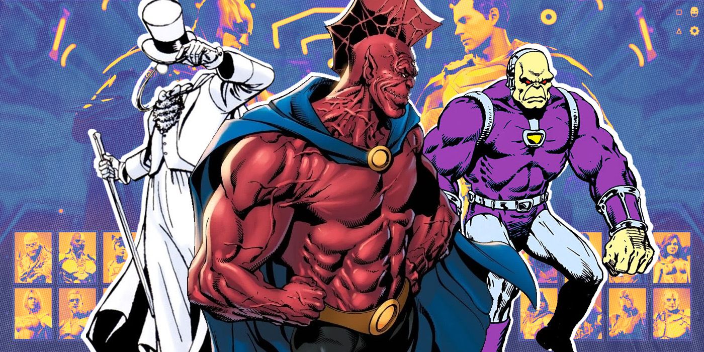 A composite image of Despero, Gentleman Ghost, and Mongul from DC Comics