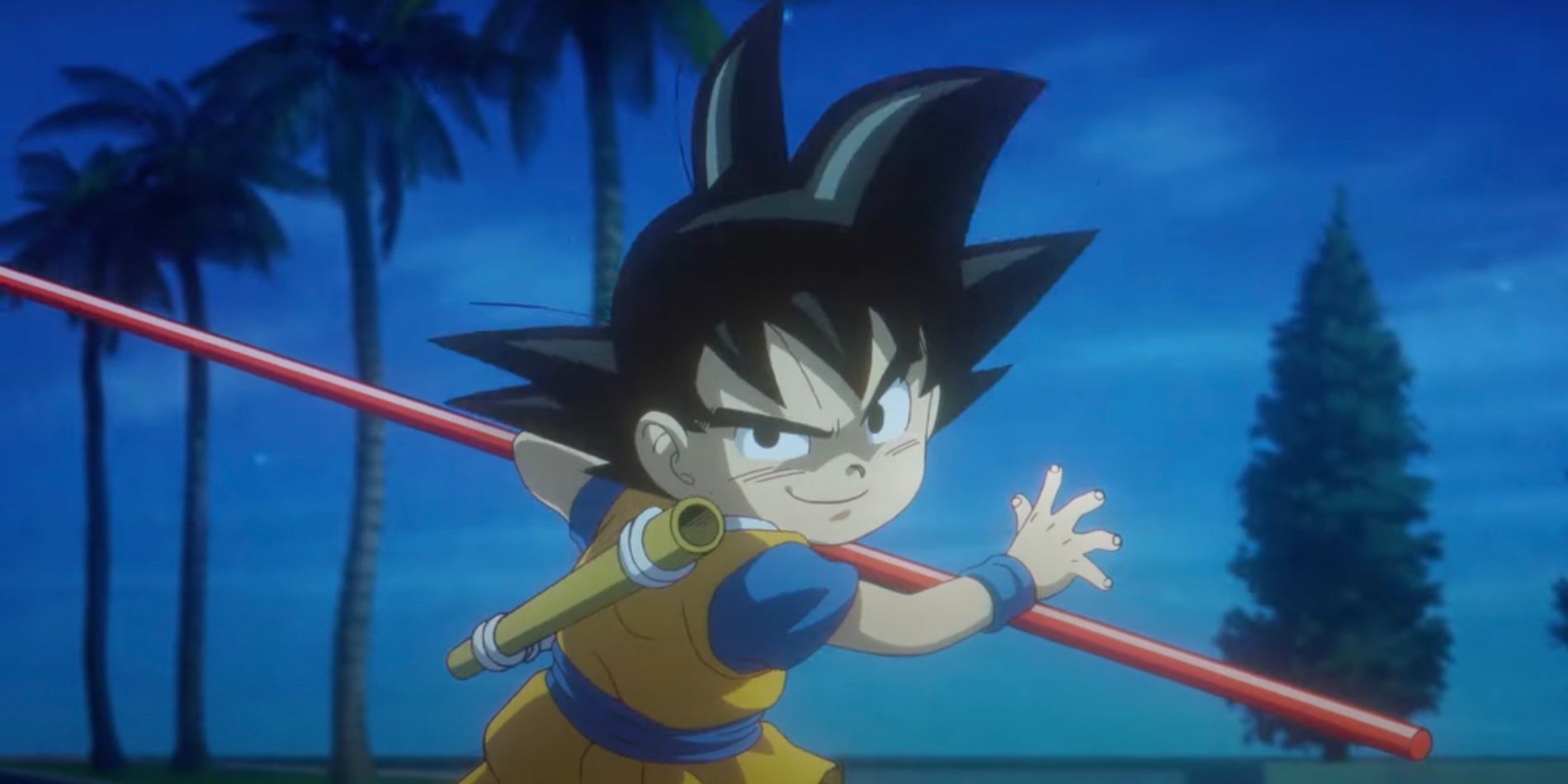 Kid Goku works his Power Pole in Dragon Ball Daima