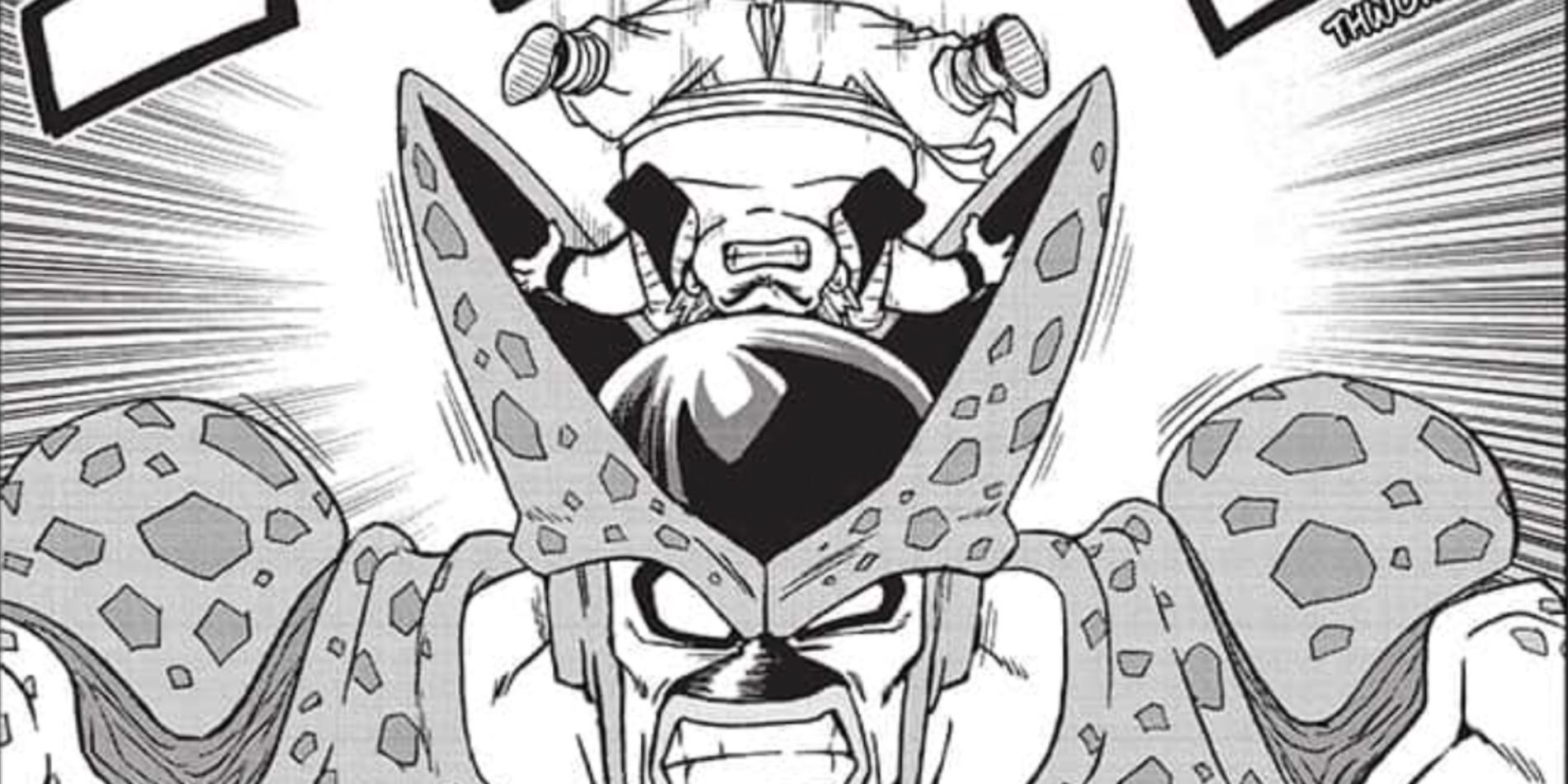Gotenks head butts Cell Max in Chapter 98 of Dragon Ball Super manga