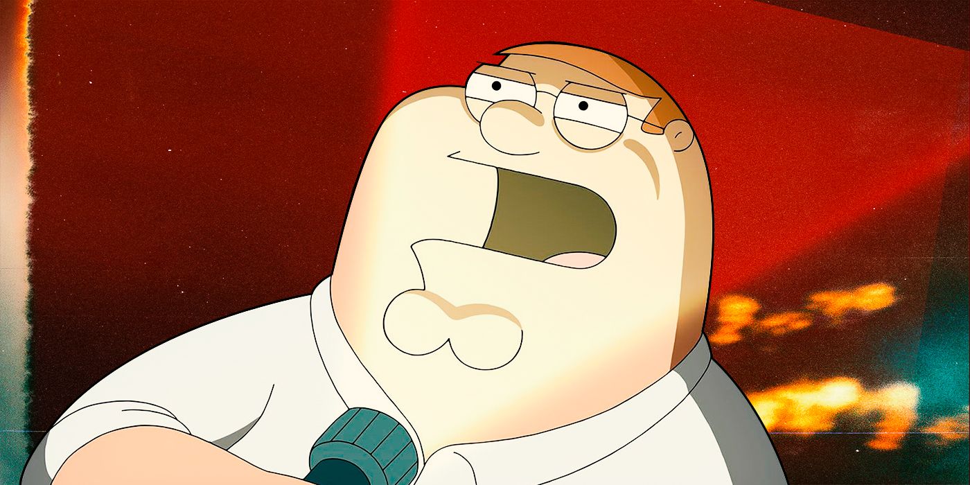Peter Griffin shines a flashlight on his face on Family Guy during Halloween