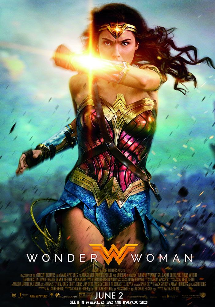Gal Gadot in the Wonder Woman 2017 movie poster