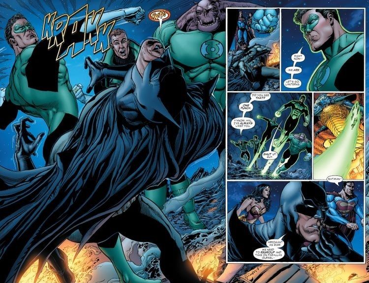 Hal Jordan punches Batman