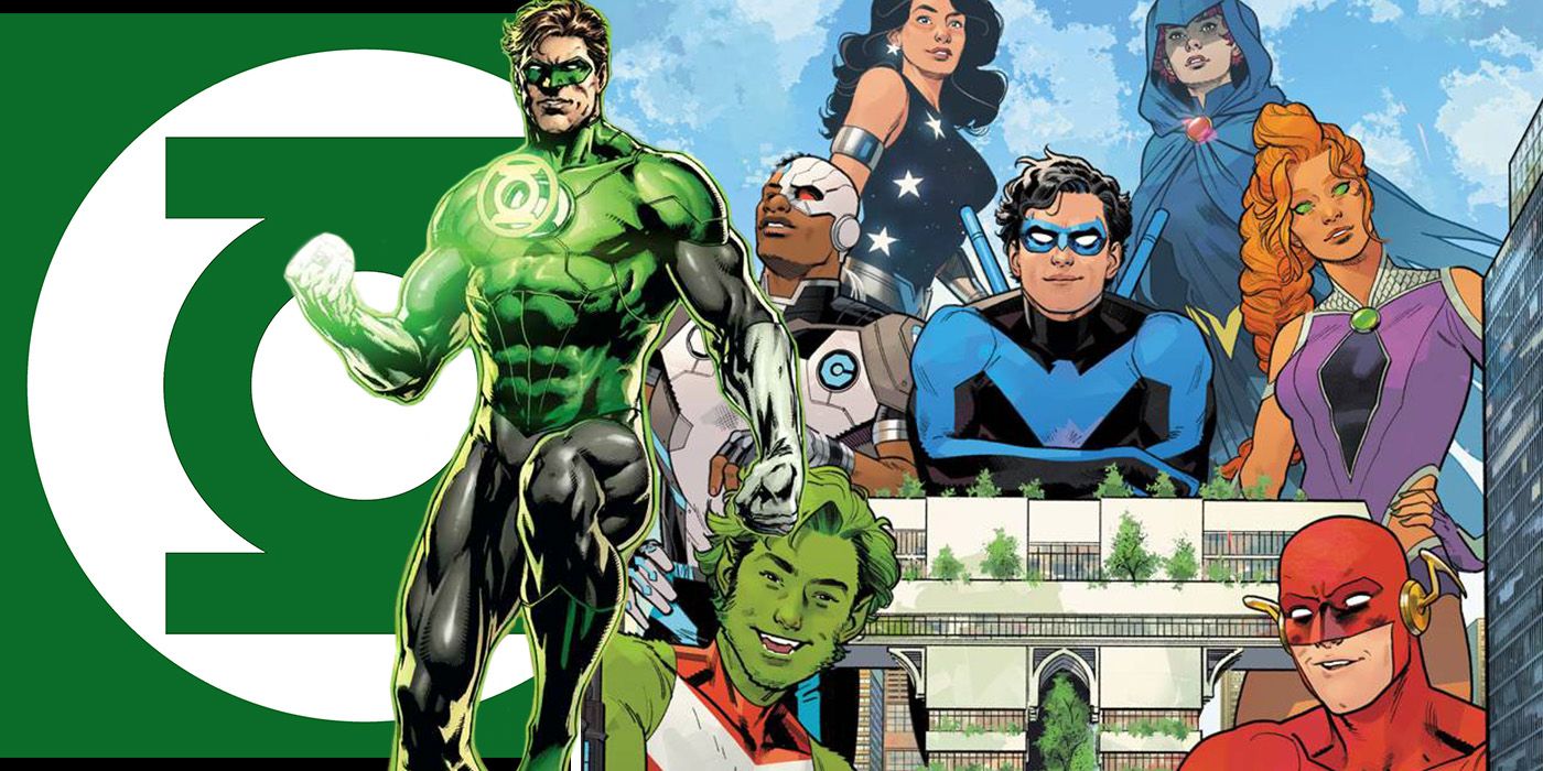 Green Lantern Hal Jordan with the new Titans