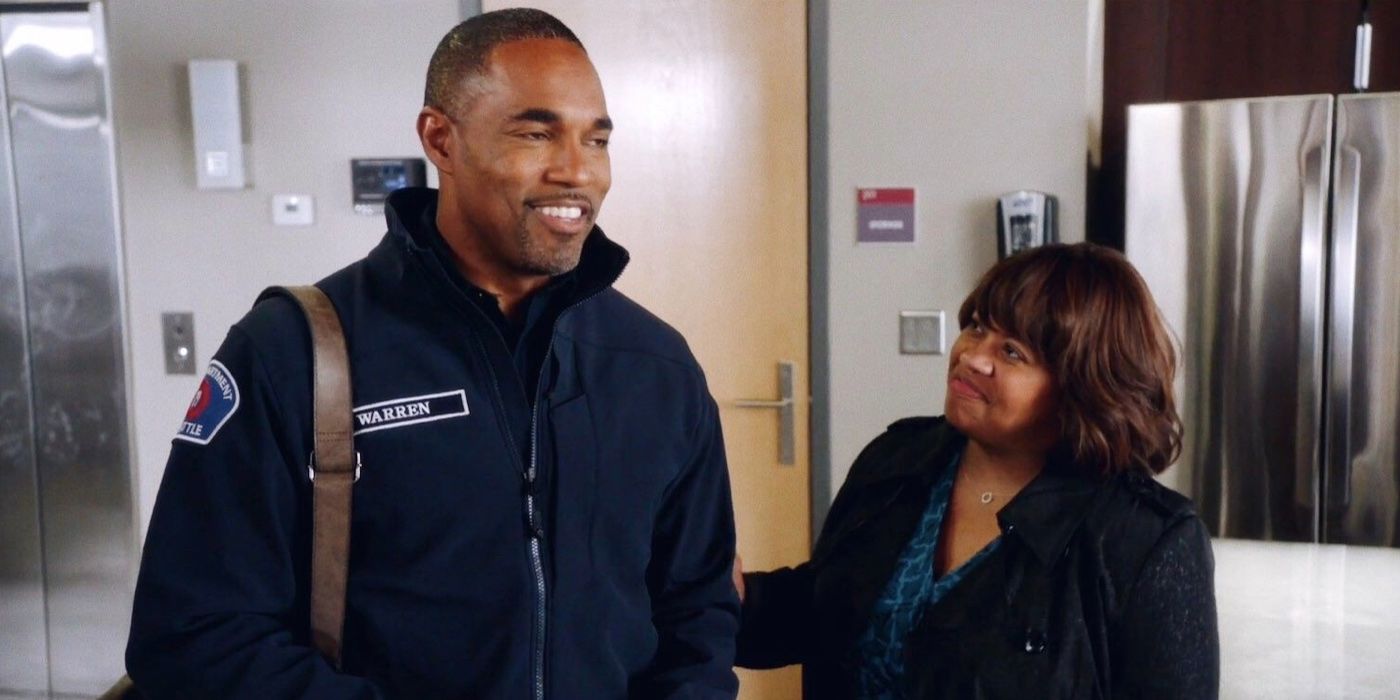 Ben Warren and Miranda Bailey smile on Grey's Anatomy