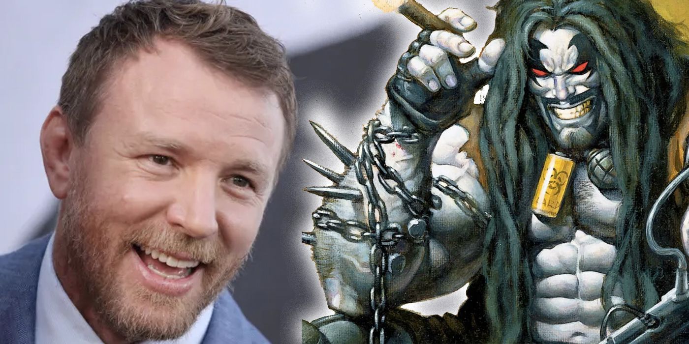 Director Guy Ritchie and comic character Lobo side by side 