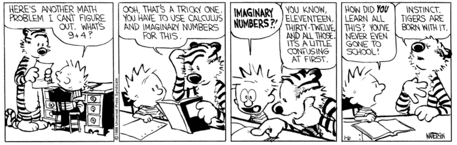 Imaginary Numbers in Calvin and Hobbes