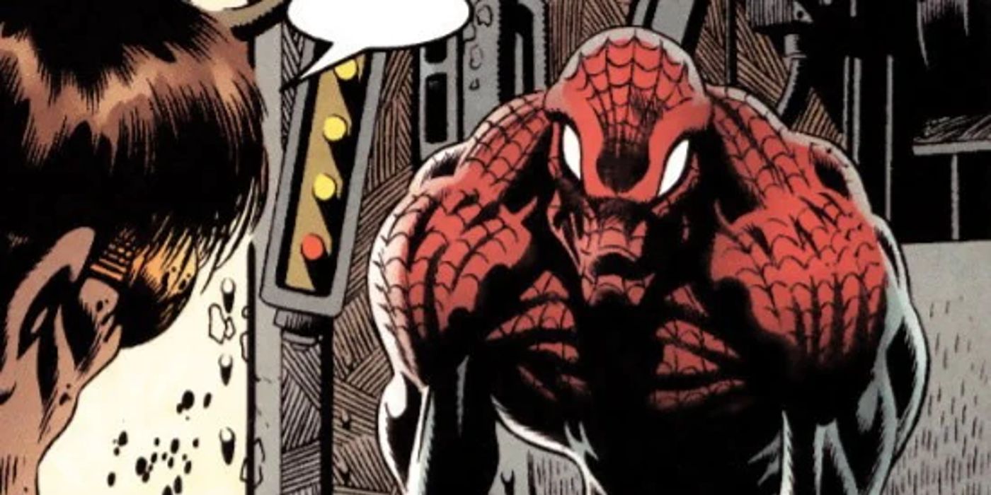 jay t thomas in his transformed spider-man state as seen in marvels comics: spider-man