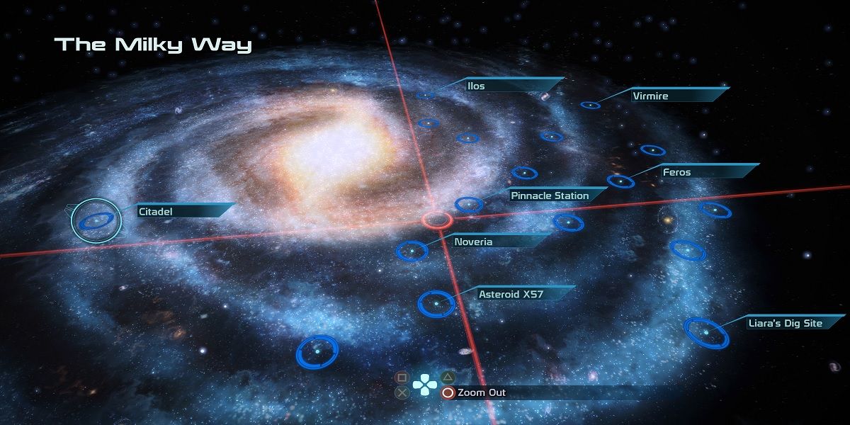 The galaxy map from Mass Effect