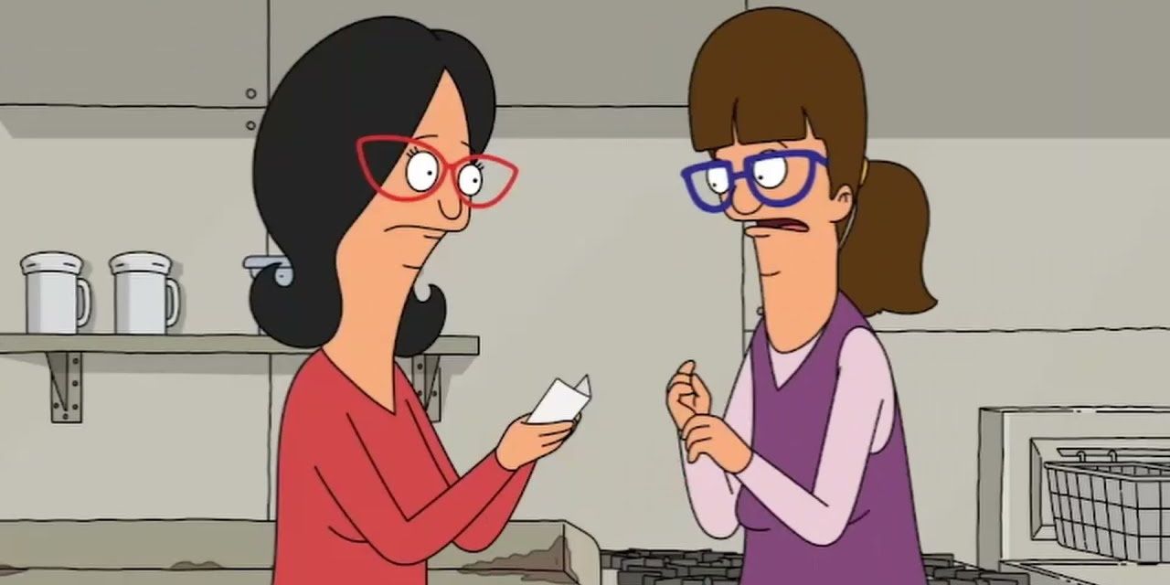 Linda and Gayle looking at a scary note in Bob's Burgers 