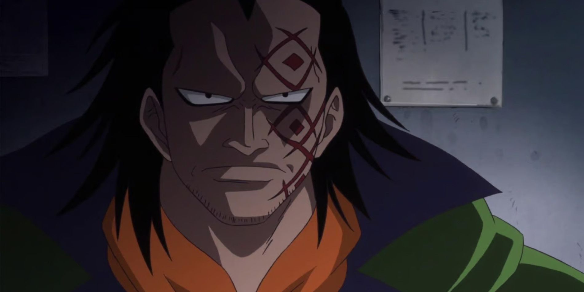 Monkey D Dragon in the One Piece anime series with a serious expression.