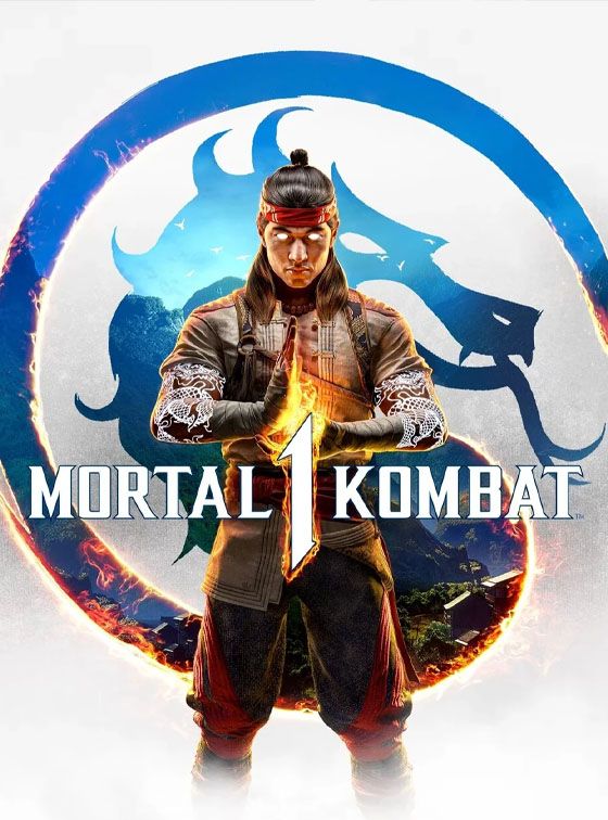 La portada de Mortal Kombat 1 presenta a Liu Kang con el logo de Mortal Kombat detrás de él.