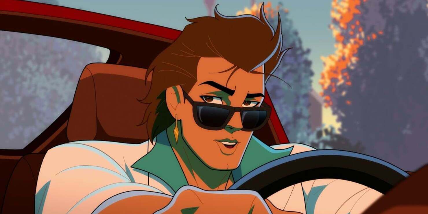 Johnny Cage drives his convertible