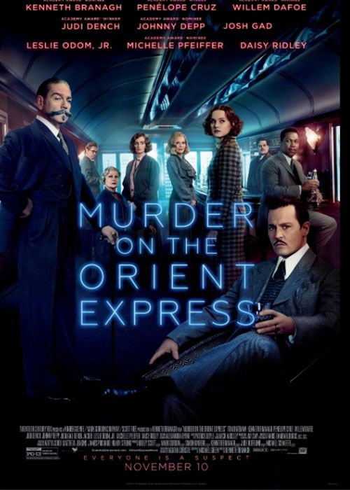 Johnny Depp, Penelope Cruz, Kenneth Branagh in Murder on the Orient Express movie poster