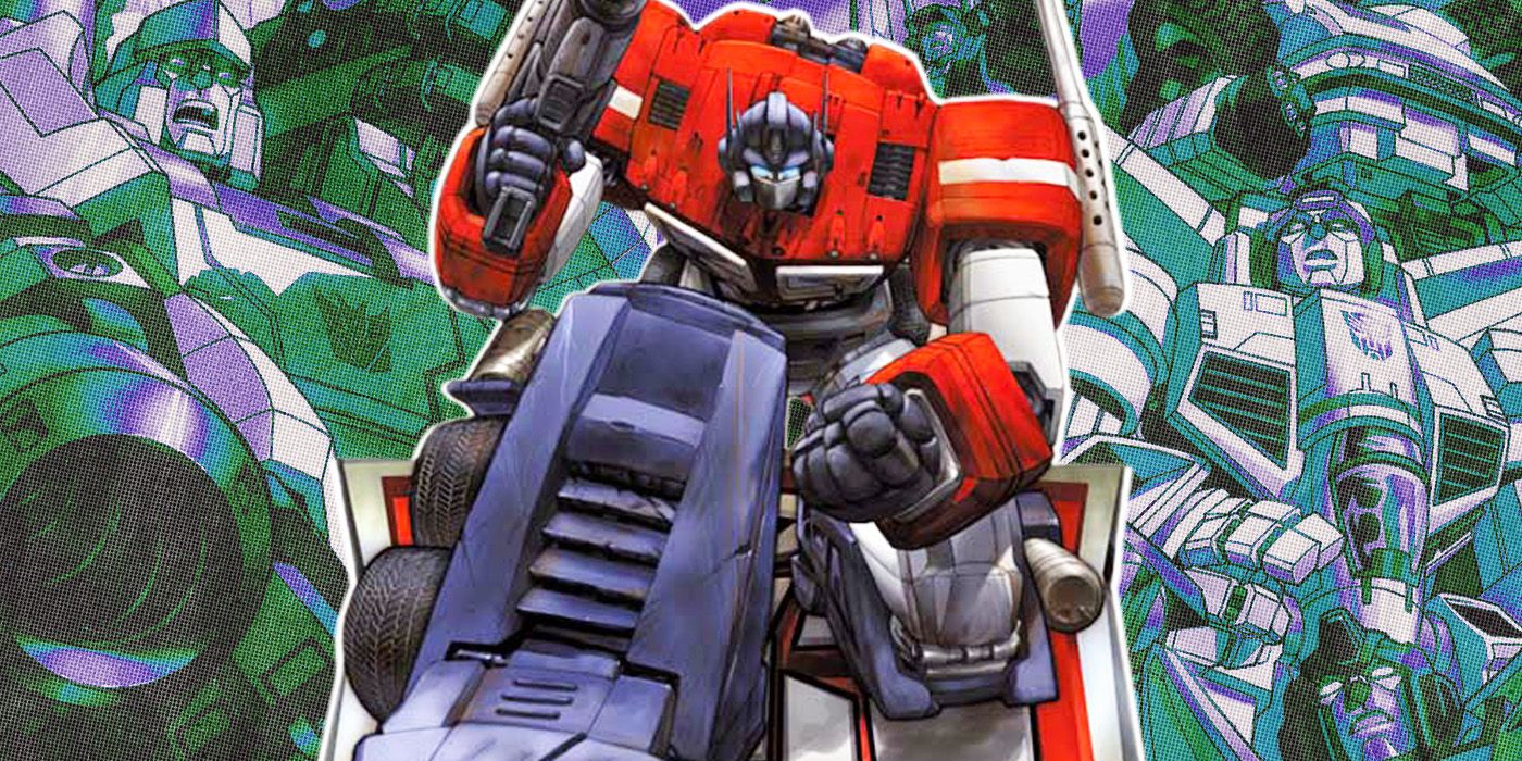 Optimus Prime kneeling from Dreamweave Comics' Transformers